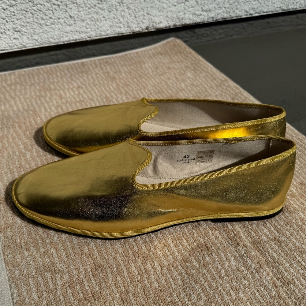 Le Orsine Metallic Gold Loafers NWOB size‎ 42 - Picture 5 of 6